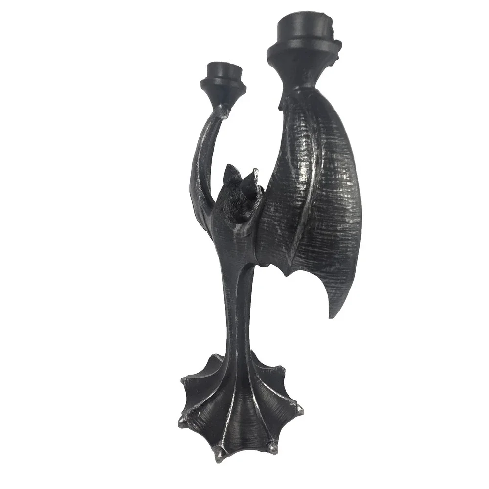 HallowHome Bat Candelabra Home Decor OS Black New Gothic Halloween Candle Holder